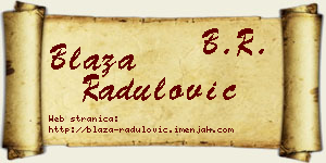 Blaža Radulović vizit kartica